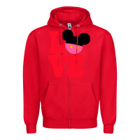 Red Minnie Mouse Zipper Hoodie - CowhideDigitalArt