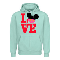 Seafoam Minnie Mouse Zipper Hoodie - CowhideDigitalArt