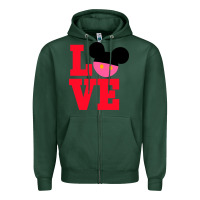 Sports Green Minnie Mouse Zipper Hoodie - CowhideDigitalArt