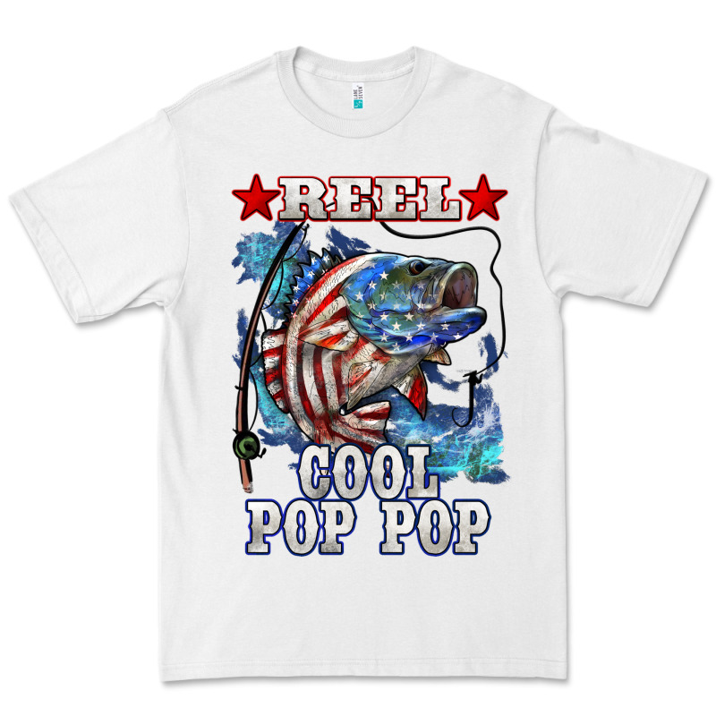 Reel Cool Pop Pop American Flag Bass Premium Tee by LillyAllenDesigns | Teevron
