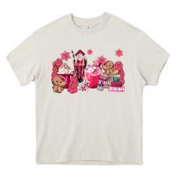 Cream pink gingerbread coffee Heavy Core Tee - MaliasSmallBusiness