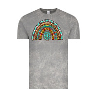Cloud Rock Western Rainbow with Leopard and Gemstone Vintage Tee - texasbilliewilder