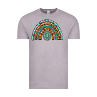 Western Rainbow With Leopard And Gemstone Vintage Tee | Teevron