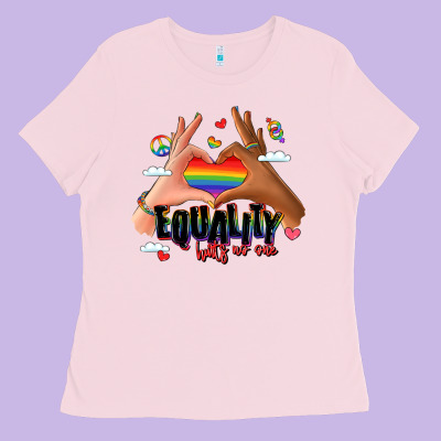 Equality Hurts No One Lgbtq Hands Ladies Tee Designed By Lillyallendesigns
