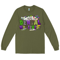 Army Green dental hygienest mardi gras Long Sleeve Tee - CowGirlArtShop