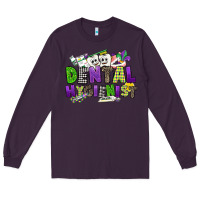 Plum dental hygienest mardi gras Long Sleeve Tee - CowGirlArtShop
