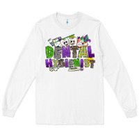 White dental hygienest mardi gras Long Sleeve Tee - CowGirlArtShop