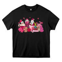 Black pink santa coffee Heavy Core Tee - MaliasSmallBusiness