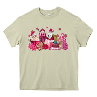Mossy pink santa coffee Heavy Core Tee - MaliasSmallBusiness