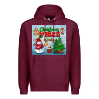 Burgundy christmas vibes only tumbler Premium Hoodie - BundleAndBundleShop