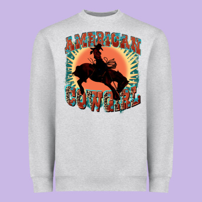 American Cowgirl 4th Of July Heavyweight Sweatshirt Designed By Fadigitalartstudio