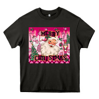 Asphalt merry pink christmas santa Heavy Core Tee - MaliasSmallBusiness
