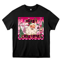 Black merry pink christmas santa Heavy Core Tee - MaliasSmallBusiness