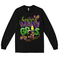 Black happy mardi gras yall Long Sleeve Tee - CowGirlArtShop