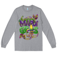 Heather Grey happy mardi gras yall Long Sleeve Tee - CowGirlArtShop