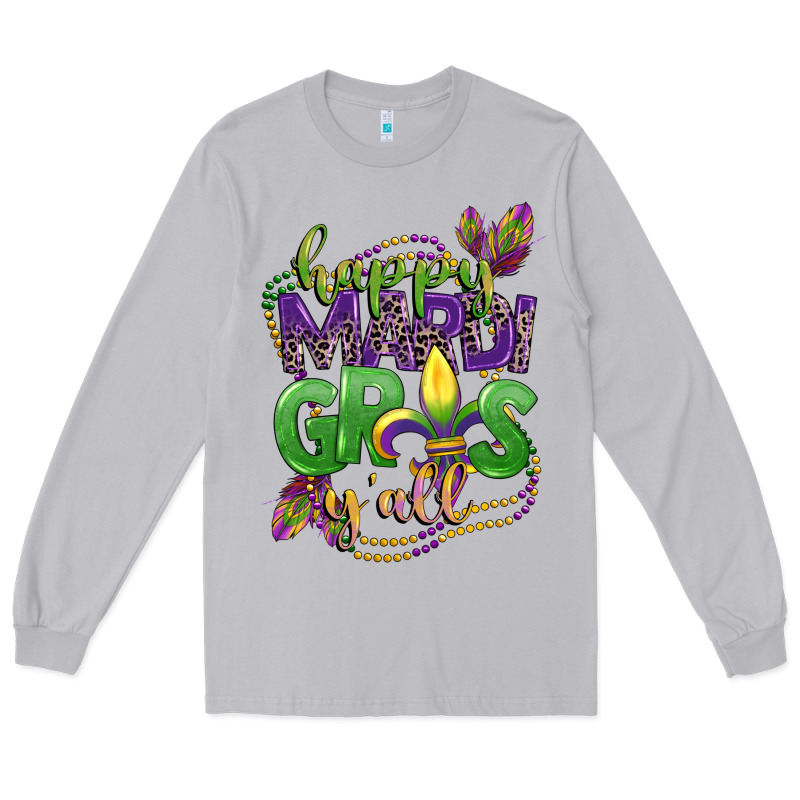 Happy Mardi Gras Yall Long Sleeve Tee by CowGirlArtShop | Teevron