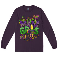 Plum happy mardi gras yall Long Sleeve Tee - CowGirlArtShop