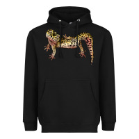 Black Gecko Lizard Illustrations Heavyweight Hoodie - LillyAllenDesigns
