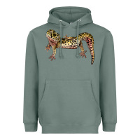 Sage Gecko Lizard Illustrations Heavyweight Hoodie - LillyAllenDesigns