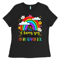 Black if being gay was a choice i'd be gayer lol Ladies Tee - LillyAllenDesigns