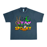 Midnight Navy Stay spooky Urban Heavy Tee - NancyCooperArtShop