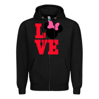 Black Minnie Mouse Zipper Hoodie - CowhideDigitalArt