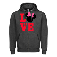 Charcoal Heather Minnie Mouse Zipper Hoodie - CowhideDigitalArt
