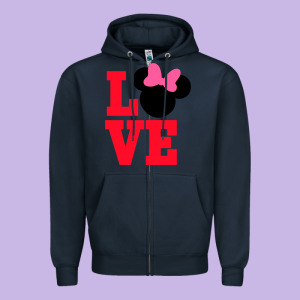 Minnie Mouse Zipper Hoodie Designed By Cowhidedigitalart