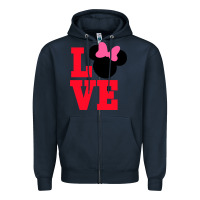 Navy Minnie Mouse Zipper Hoodie - CowhideDigitalArt