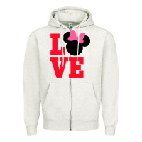 Oatmeal Heather Minnie Mouse Zipper Hoodie - CowhideDigitalArt