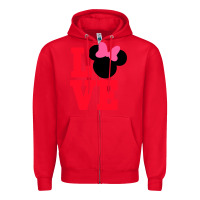 Red Minnie Mouse Zipper Hoodie - CowhideDigitalArt