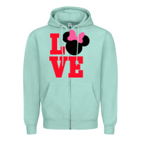 Seafoam Minnie Mouse Zipper Hoodie - CowhideDigitalArt