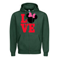 Sports Green Minnie Mouse Zipper Hoodie - CowhideDigitalArt