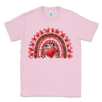 Bubblegum Pink valentines day rainbow with heart Classic Tee - RanaPortraitStore
