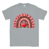 Heather Grey valentines day rainbow with heart Classic Tee - RanaPortraitStore