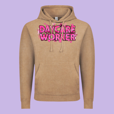 Breast Cancer Daycare Worker Vintage Hoodie Designed By Texasbilliewilder