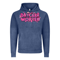 Vintage Denim Breast Cancer Daycare Worker Vintage Hoodie - texasbilliewilder