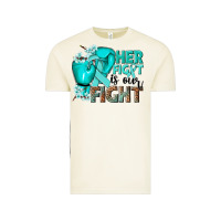 Vintage Arctic Her fight is our fight Ovarian Cancer teal ribbon Vintage Tee - NancyCooperArtShop