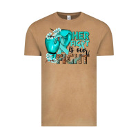 Vintage Camel Her fight is our fight Ovarian Cancer teal ribbon Vintage Tee - NancyCooperArtShop