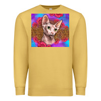 Antique Gold purple glitter roses sphynx cat Premium Sweatshirt - LillyAllenDesigns