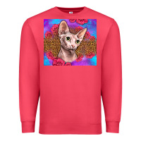 Cardinal purple glitter roses sphynx cat Premium Sweatshirt - LillyAllenDesigns