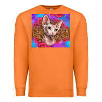 Carrot purple glitter roses sphynx cat Premium Sweatshirt - LillyAllenDesigns