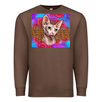 Chestnut purple glitter roses sphynx cat Premium Sweatshirt - LillyAllenDesigns
