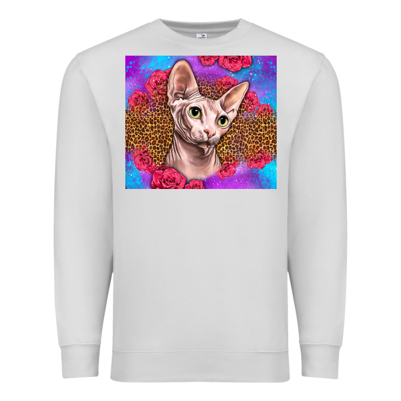 Purple Glitter Roses Sphynx Cat Premium Sweatshirt by LillyAllenDesigns | Teevron