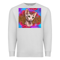 Dove Grey purple glitter roses sphynx cat Premium Sweatshirt - LillyAllenDesigns