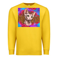 Lemon purple glitter roses sphynx cat Premium Sweatshirt - LillyAllenDesigns