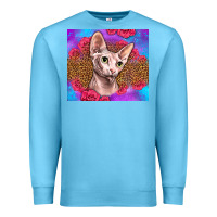 Ocean Blue purple glitter roses sphynx cat Premium Sweatshirt - LillyAllenDesigns