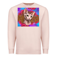 Pale Pink purple glitter roses sphynx cat Premium Sweatshirt - LillyAllenDesigns