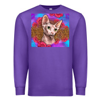 Purple purple glitter roses sphynx cat Premium Sweatshirt - LillyAllenDesigns