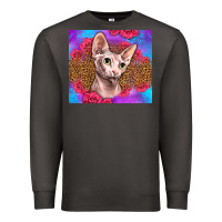 Smoke purple glitter roses sphynx cat Premium Sweatshirt - LillyAllenDesigns